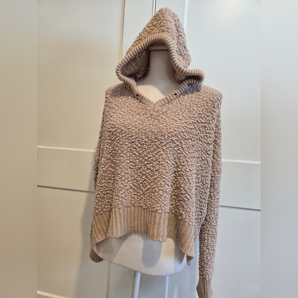 POL Sweaters - POL Cozy Tan Hooded Sweater